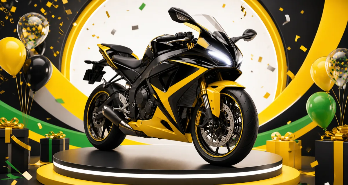 Moto premium sorteada em destaque